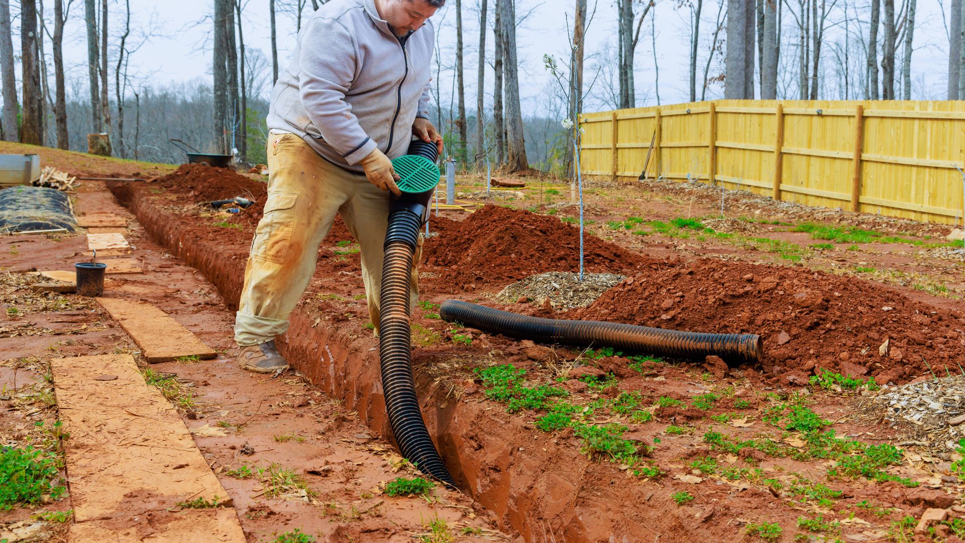Technician performing trenchless services pipe repair in a Minnesota home