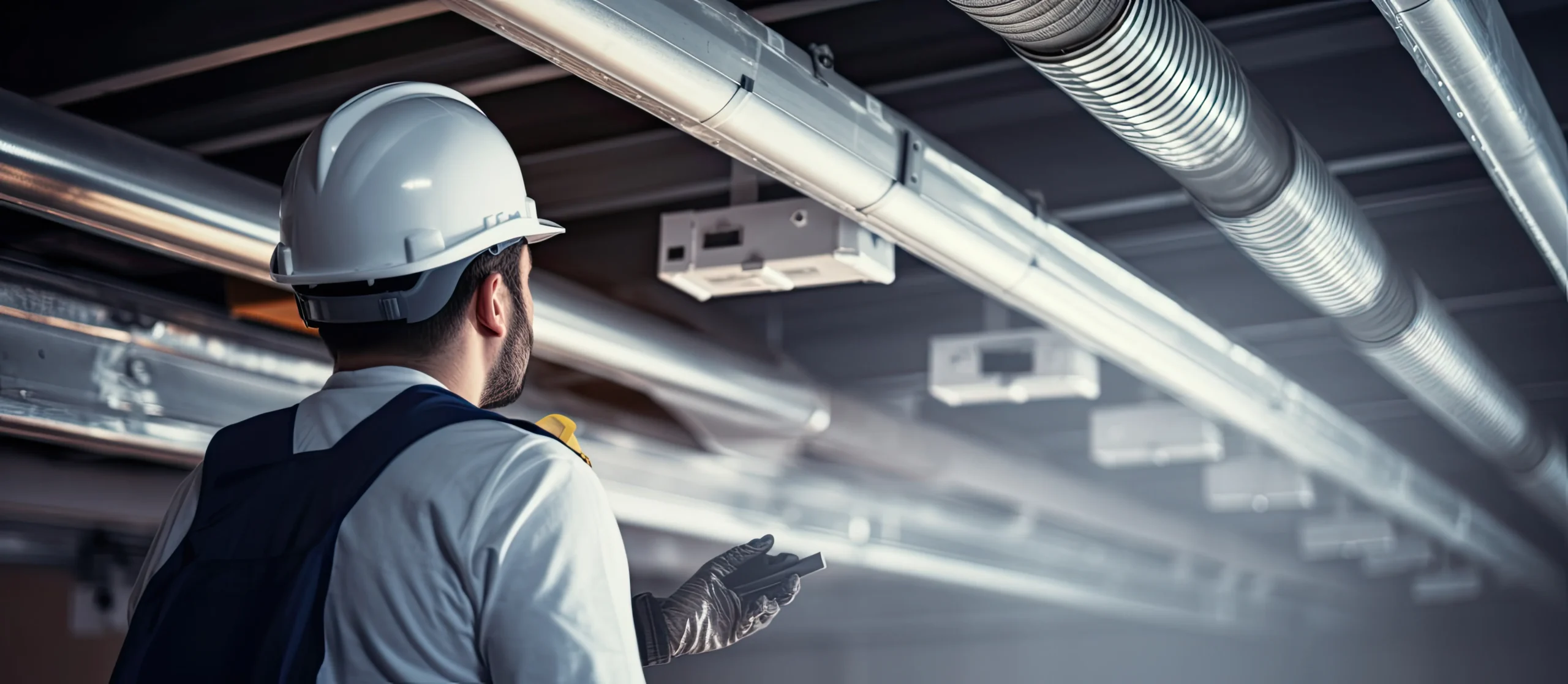 Technician performing air ducts repair in a Minnesota home