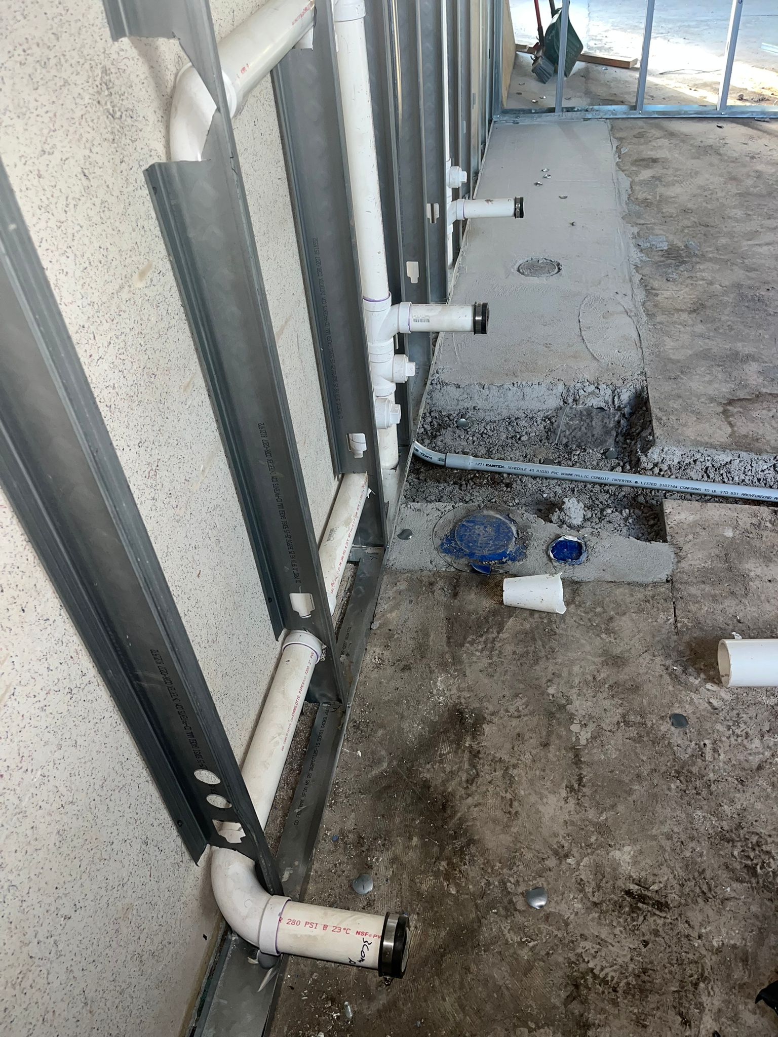 Underground and in-wall plumbing installation